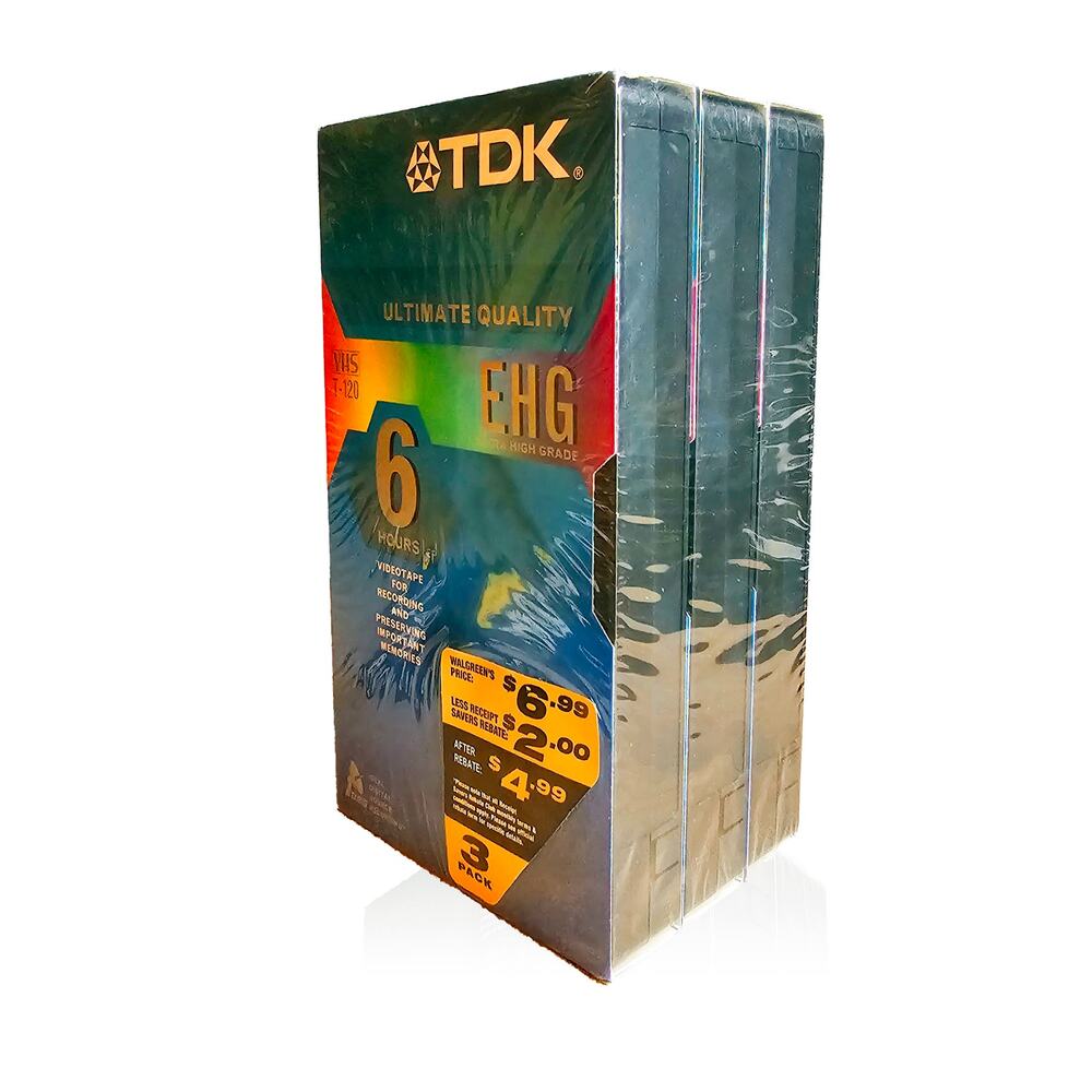 TDK Ultimate Performance Vivid 6 Hr VHS Cassette 3 Pack - Unopened,